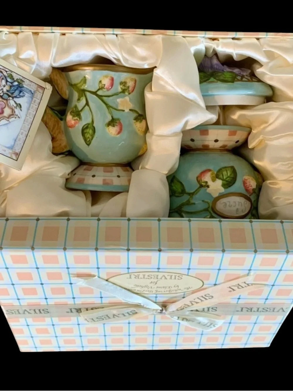 Elaine Voghelle For Silvestri The Whispering Garden Sugar And Cream Tea Set